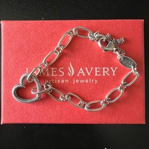 James Avery Changeable Heart Charm Bracelet